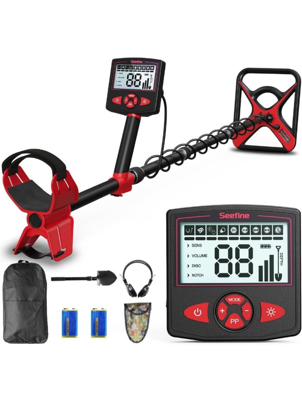 High Accuracy Metal Detector for Adults, 5 Modes, Waterproof Coil, Adjustable